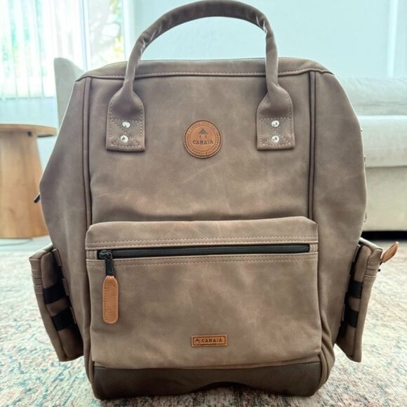 Cabaia Brown Suede Mini Travel Backpack Adventurer Collection Bag - Picture 1 of 5